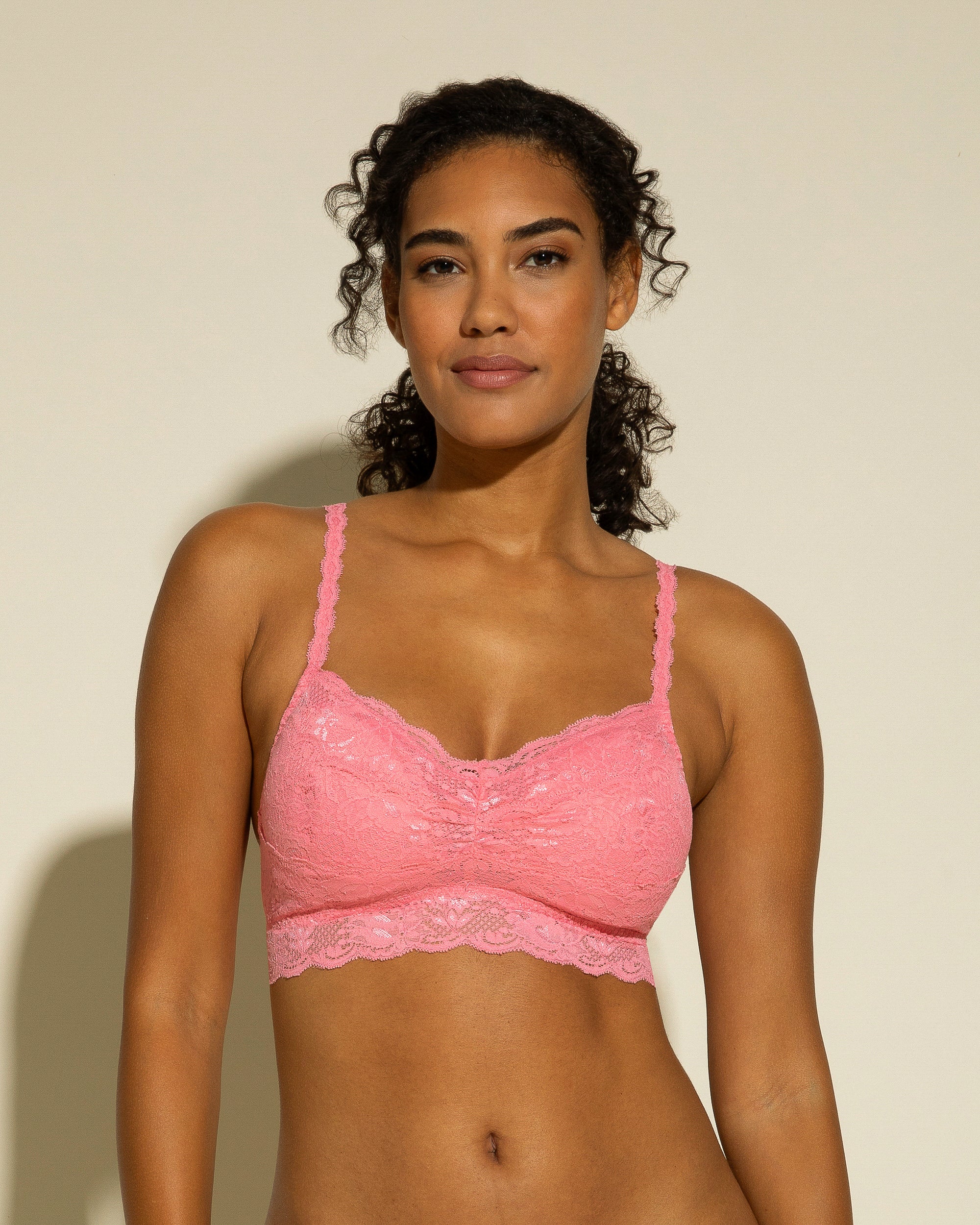 Reggiseno rosa pizzo trasparente morbido