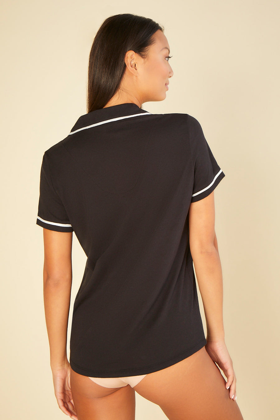 Black Top - Bella Short Sleeve Pajama Top