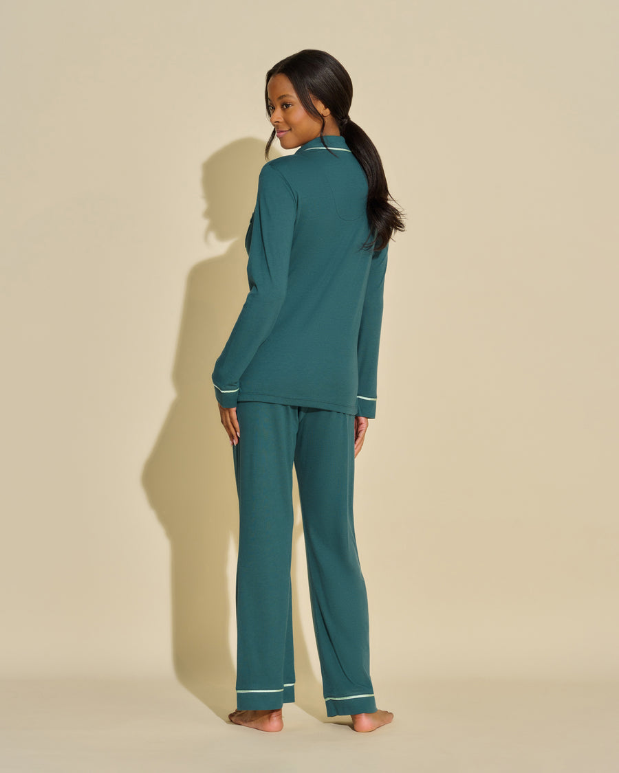 Verde Set - Bella Pigiama Con Top A Maniche Lunghe E Pantaloni