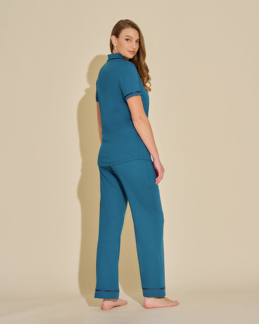 Blue Set - Bella Short Sleeve Top & Pant Pajama Set