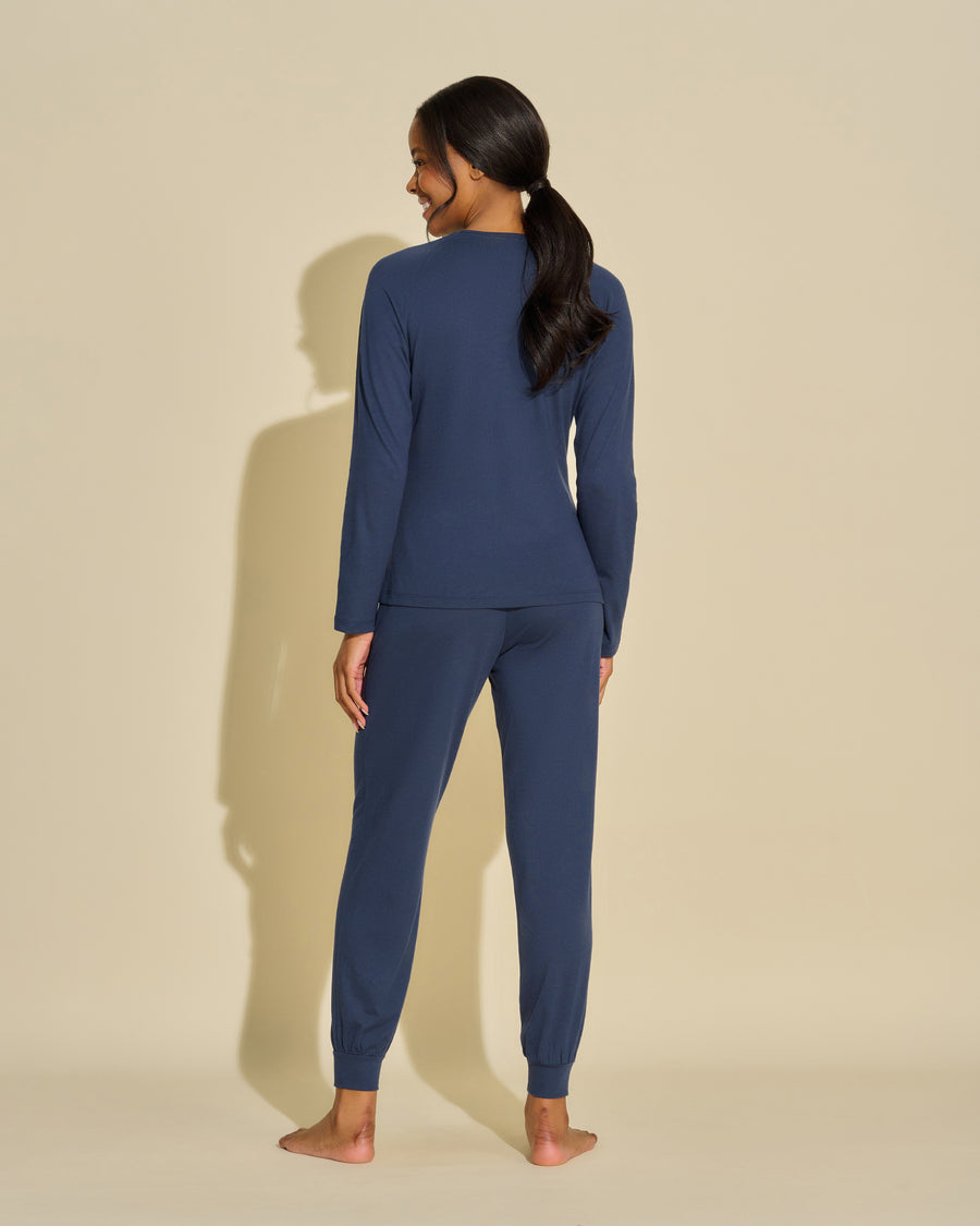 Blau Set - Bella Langärmeliges Top- & Jogger-Set