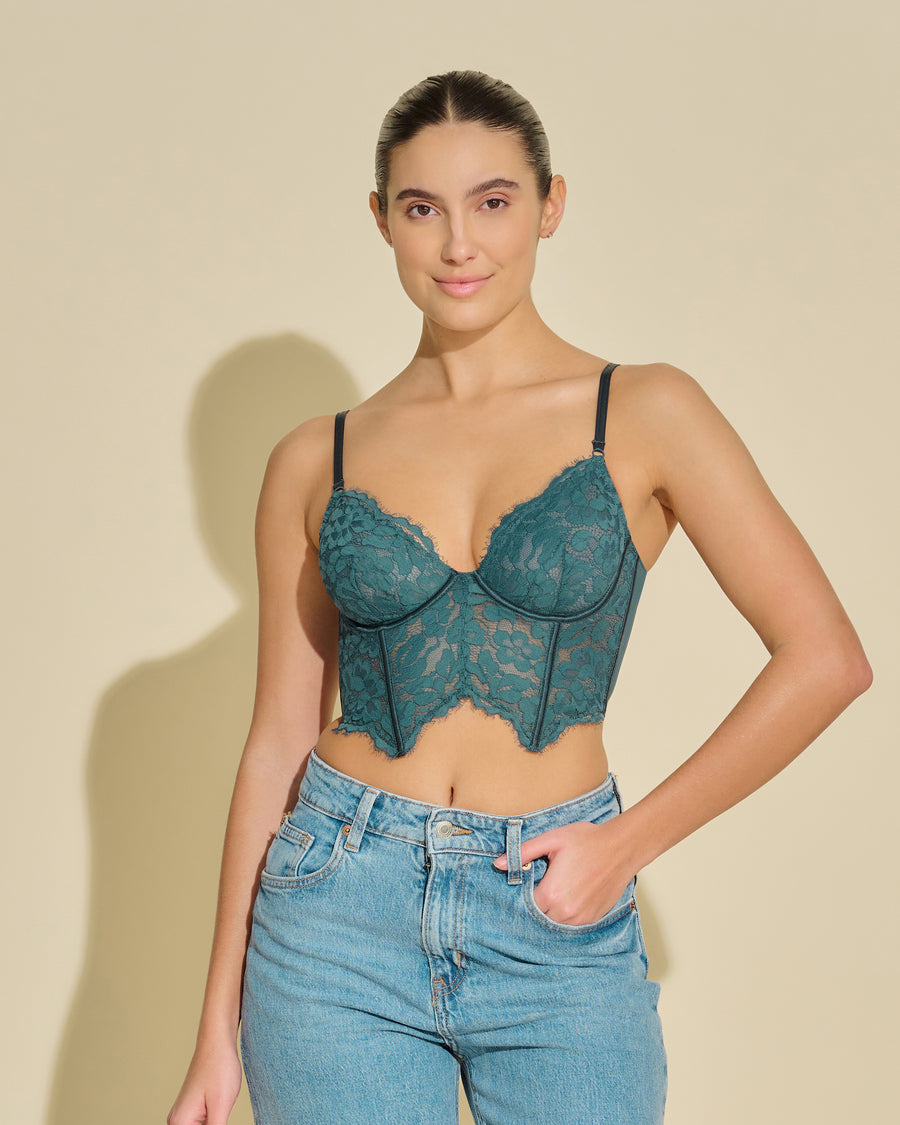 Verde Reggiseni - Magnolia Reggiseno A Corsetto Con Ferretto