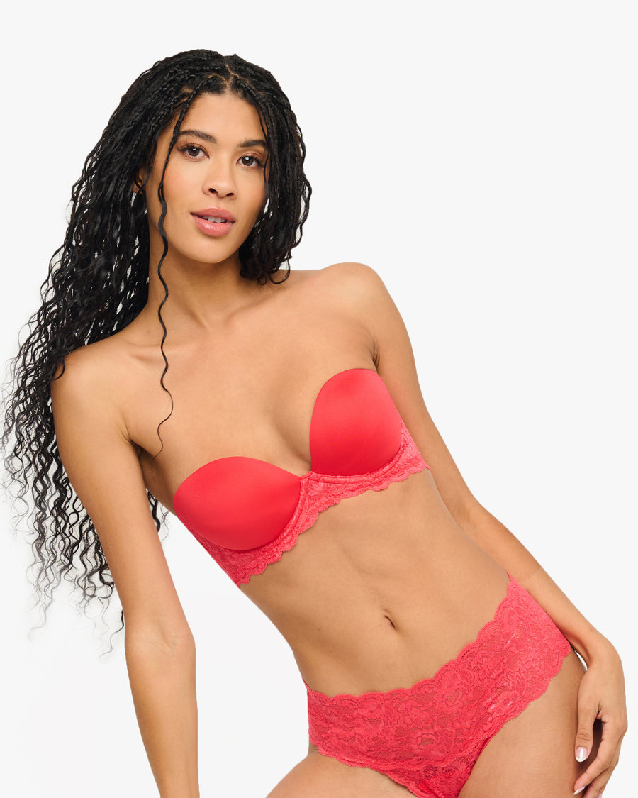 Pink Bra - Never Say Never Plungie Strapless Bra