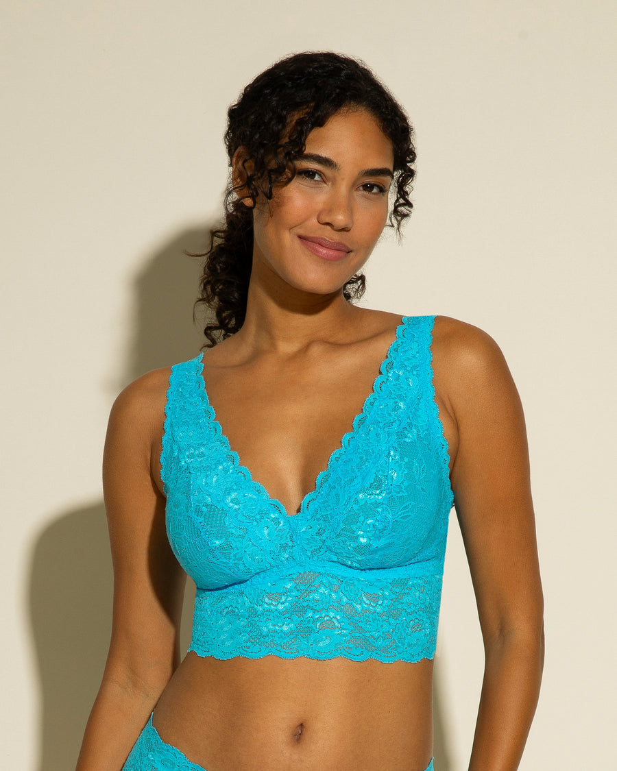 Bleue Bralette - Never Say Never Brassière Décolleté Plongeant Longline