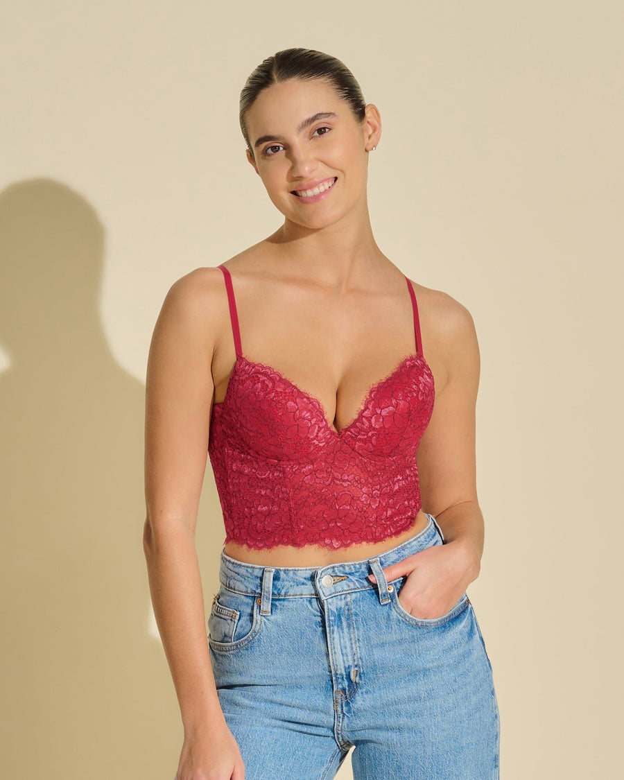 Rot Bustier - Pret A Porter Bustier Cami Push-Up