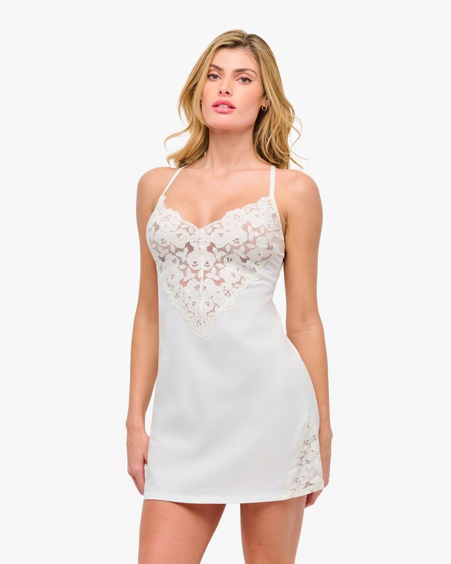 Bianco Slip - Romanza Sottoveste In Cotone