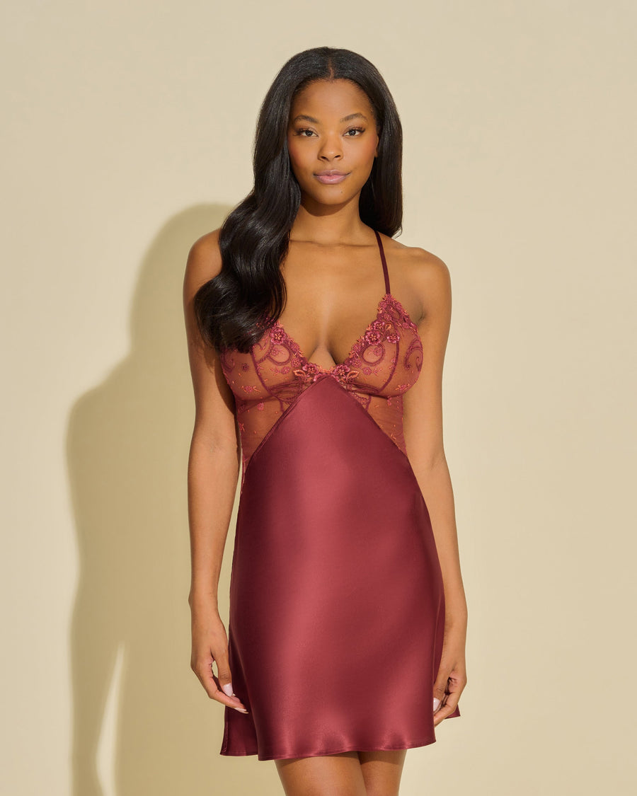 Rouge Chemise De Nuit - Sanika Nuisette Italienne