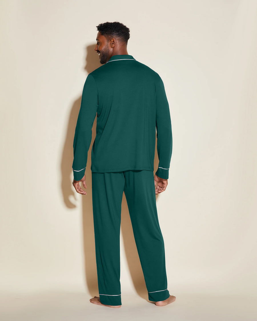 Grün Herren-Sets - Bella Klassisches Langärmeliges Top & Hose Pyjama-Set Für Männer