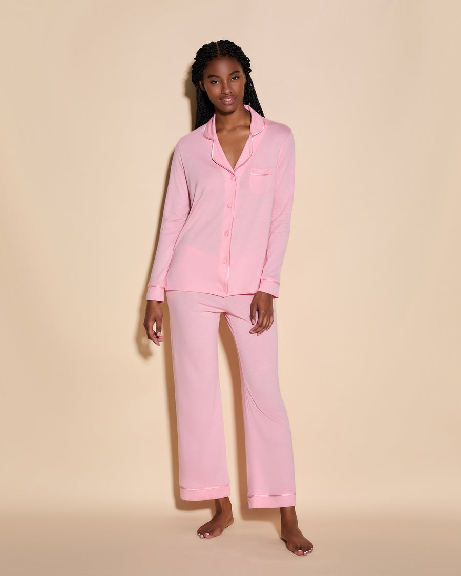 Rosada Conjuntos - Bella Pijama Con Camisa De Manga Larga Y Pantalones