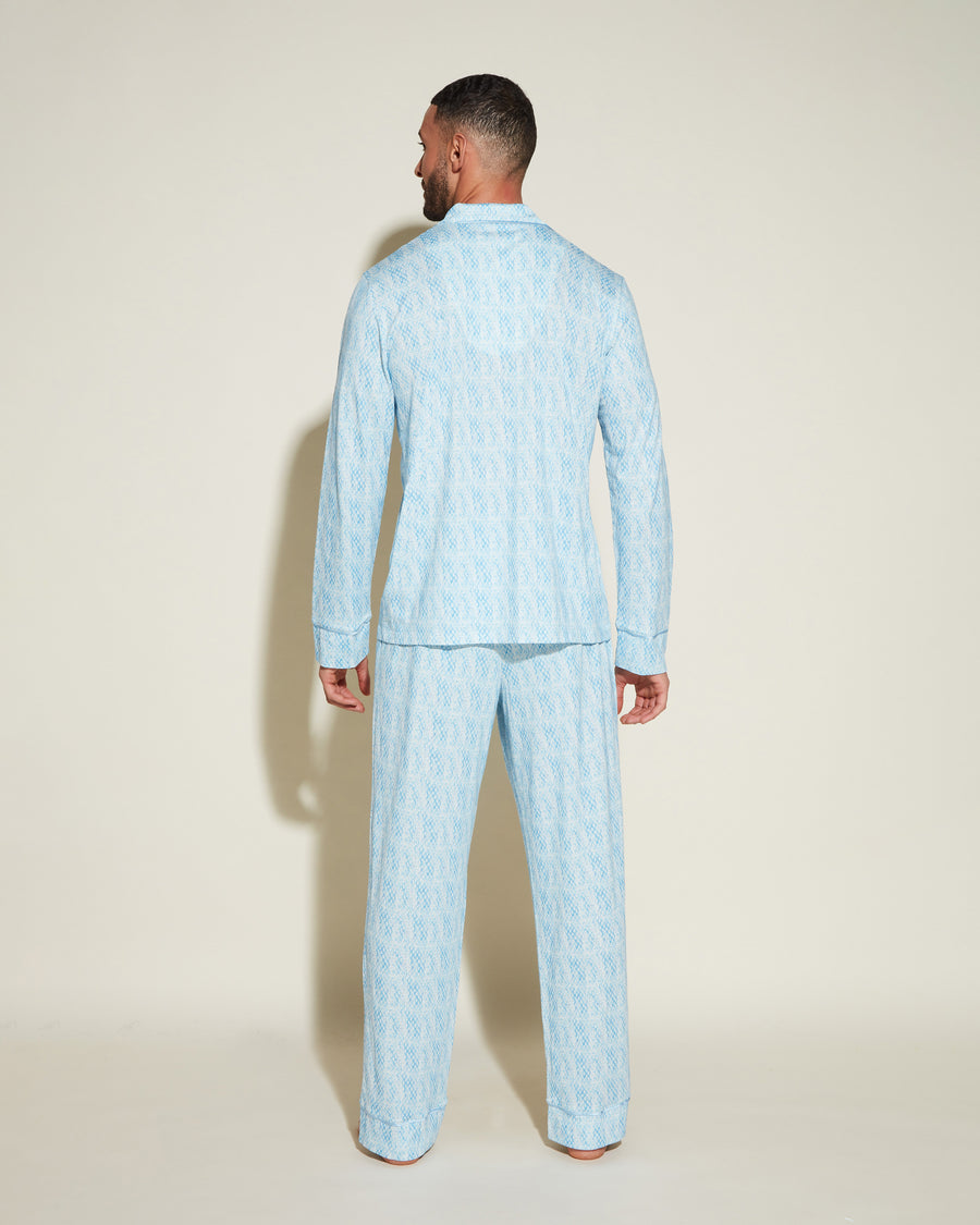 Gedruckt Herren-Sets - Bella Printed Klassisches Langärmeliges Top & Hose Pyjama-Set Für Männer