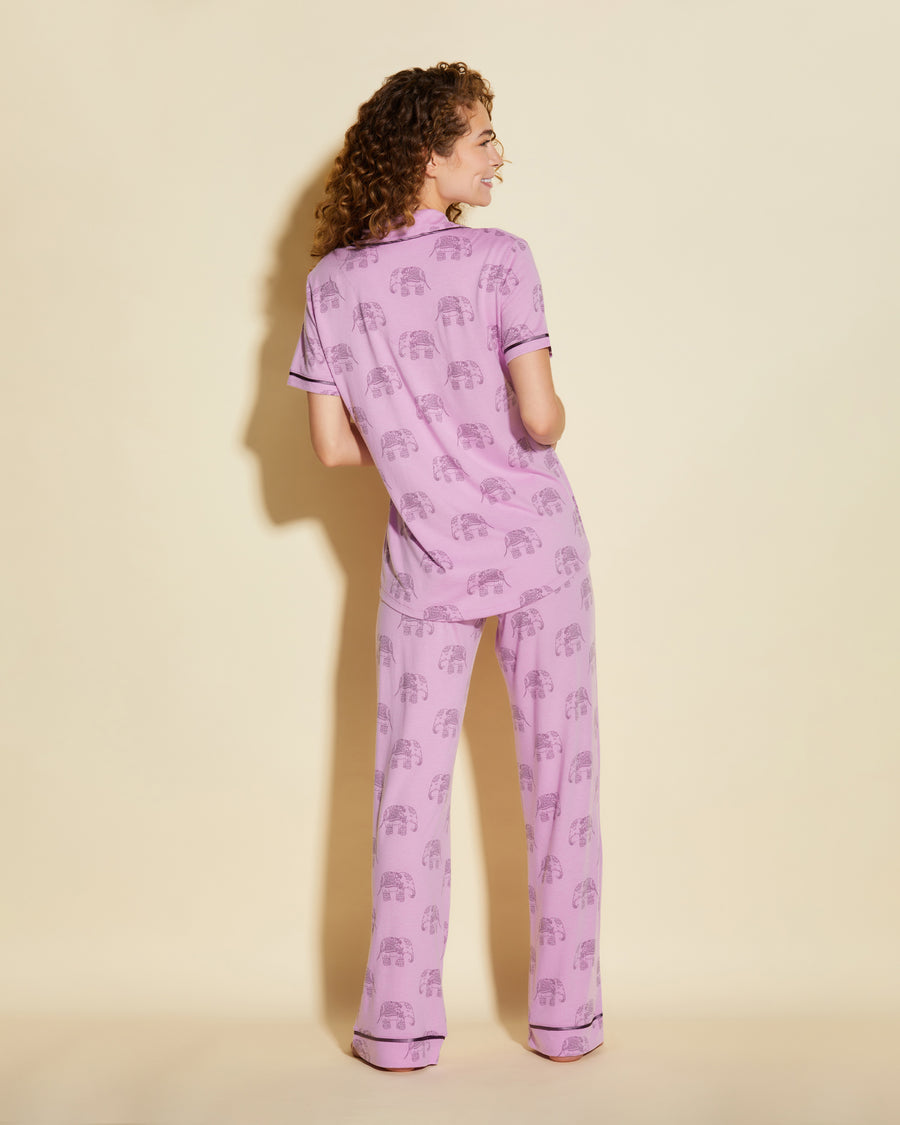 Gedruckt Set - Bella Printed Kurzärmeliges Top & Hose Pyjama-Set
