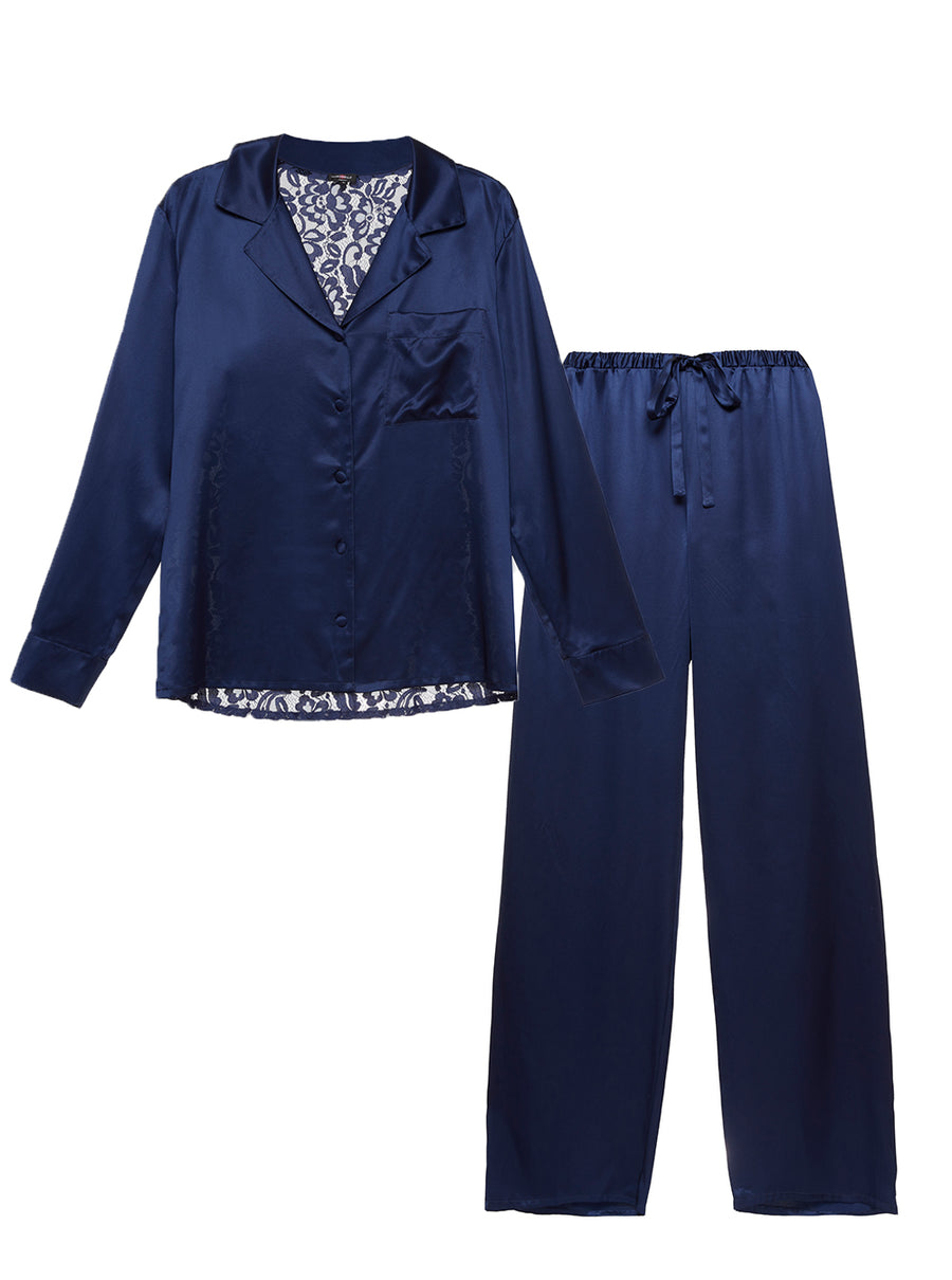 Azul Conjuntos - Anja Conjunto De Pijama Largo