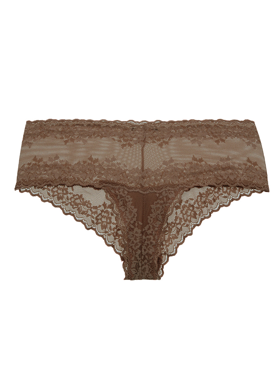 Brown Hot Pant, Brianna Low Rise Lace Boyshort