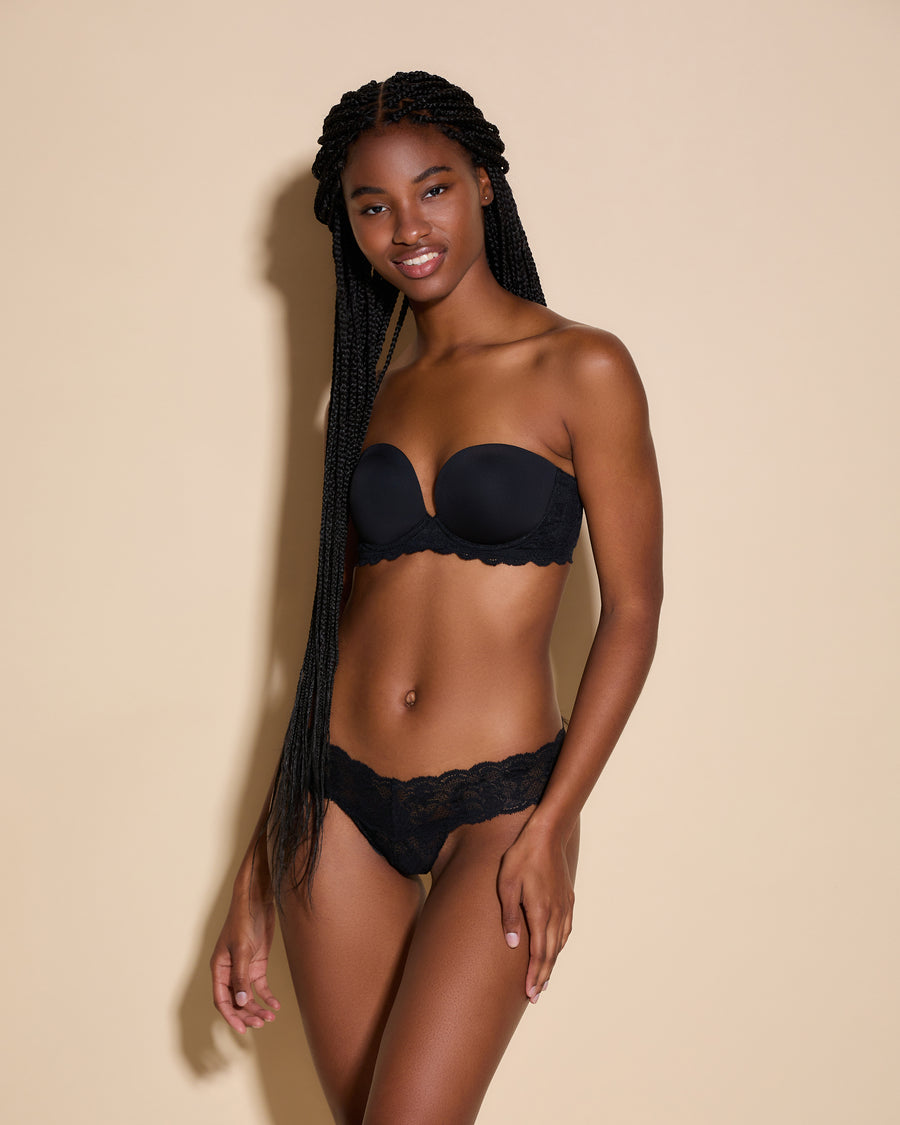 Noir String - Never Say Never String Taille Basse Cutie