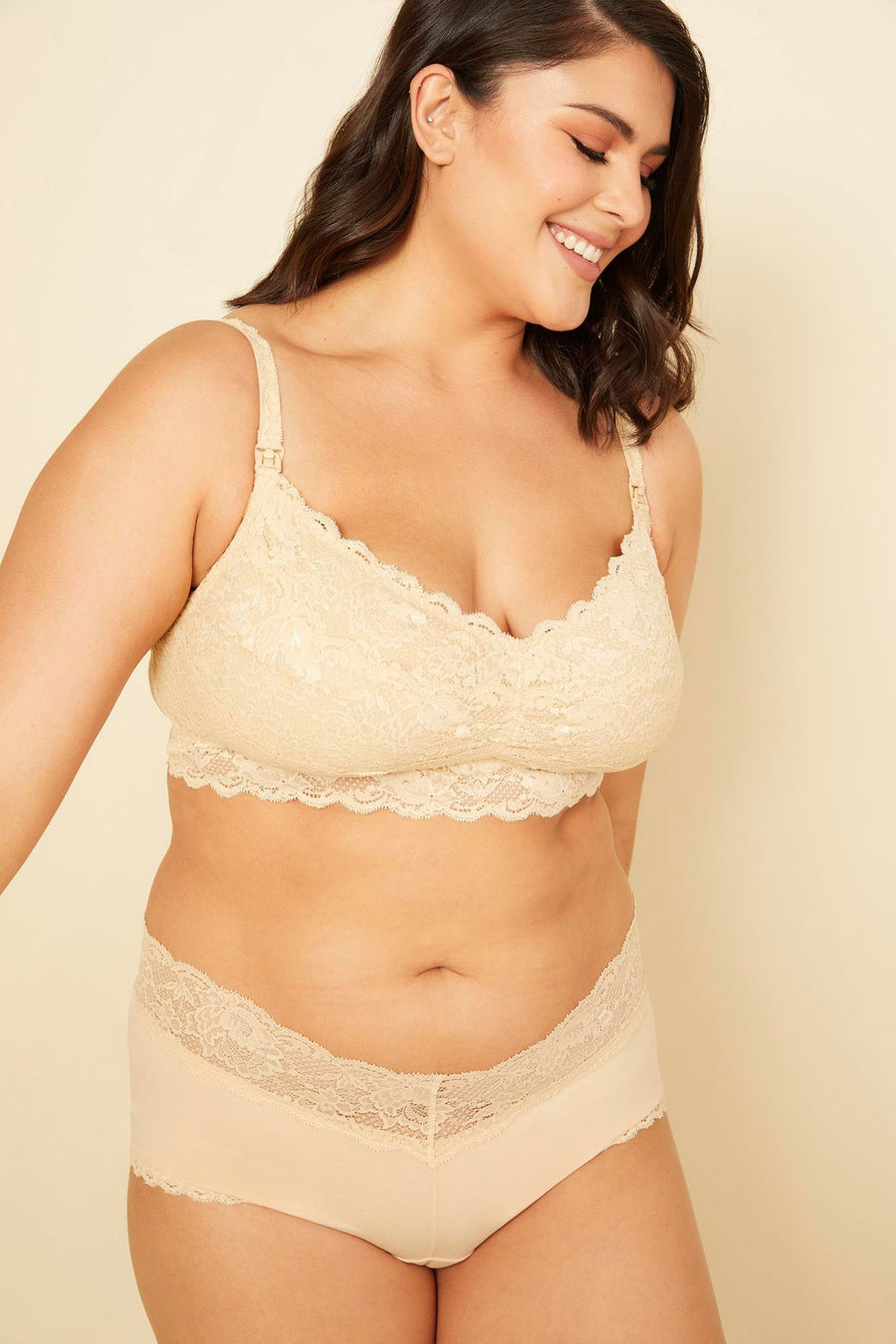 Beige Shorty - Never Say Never Shorty Grande Taille Cheekie