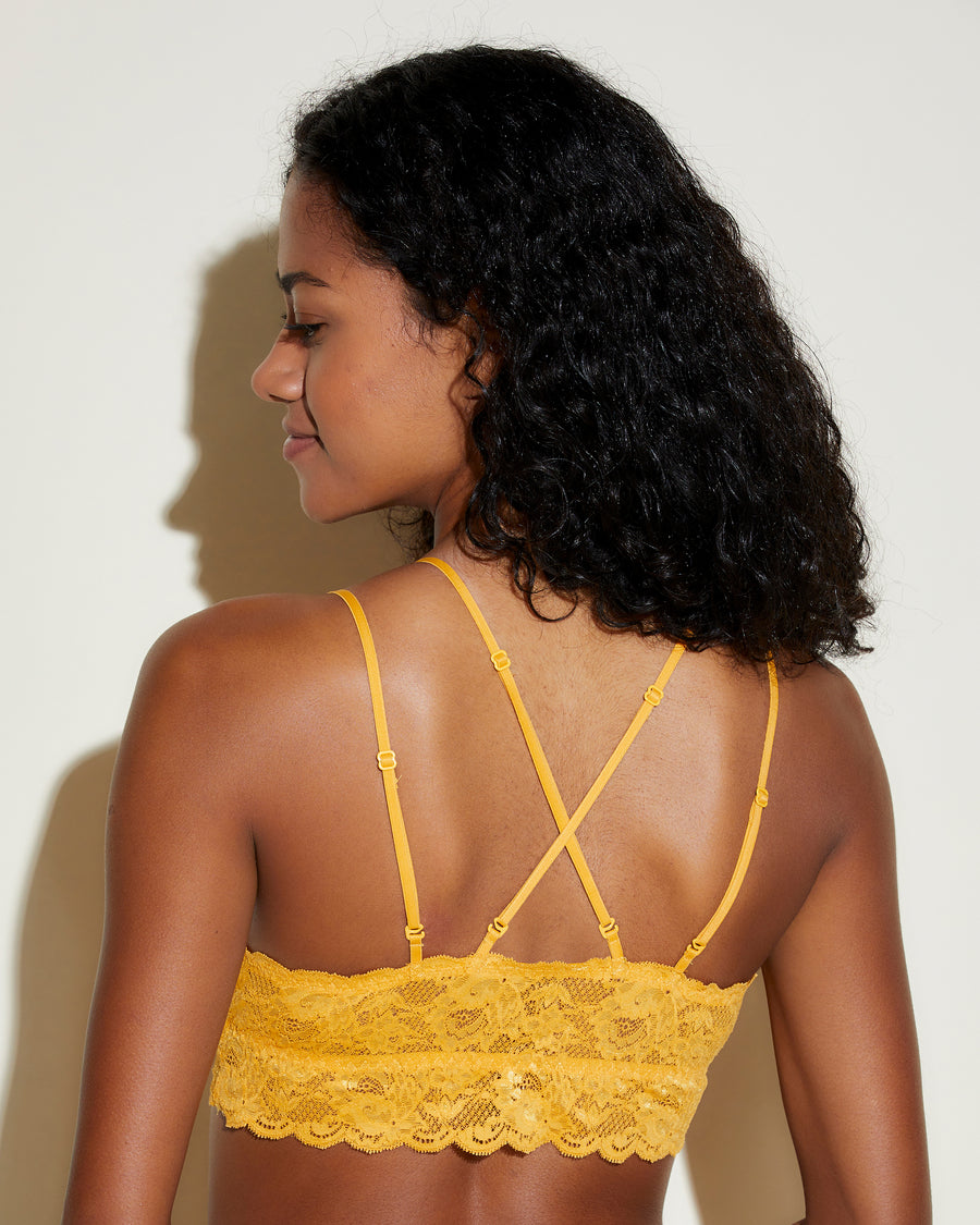 Yellow Bralette - Never Say Never Strappy  Bralette