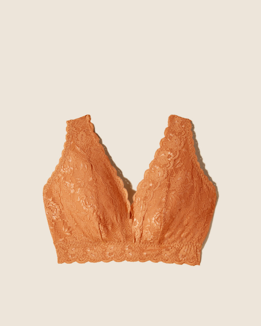 Orange Bralette - Never Say Never Ultra Curvy Plungie Longline Bralette