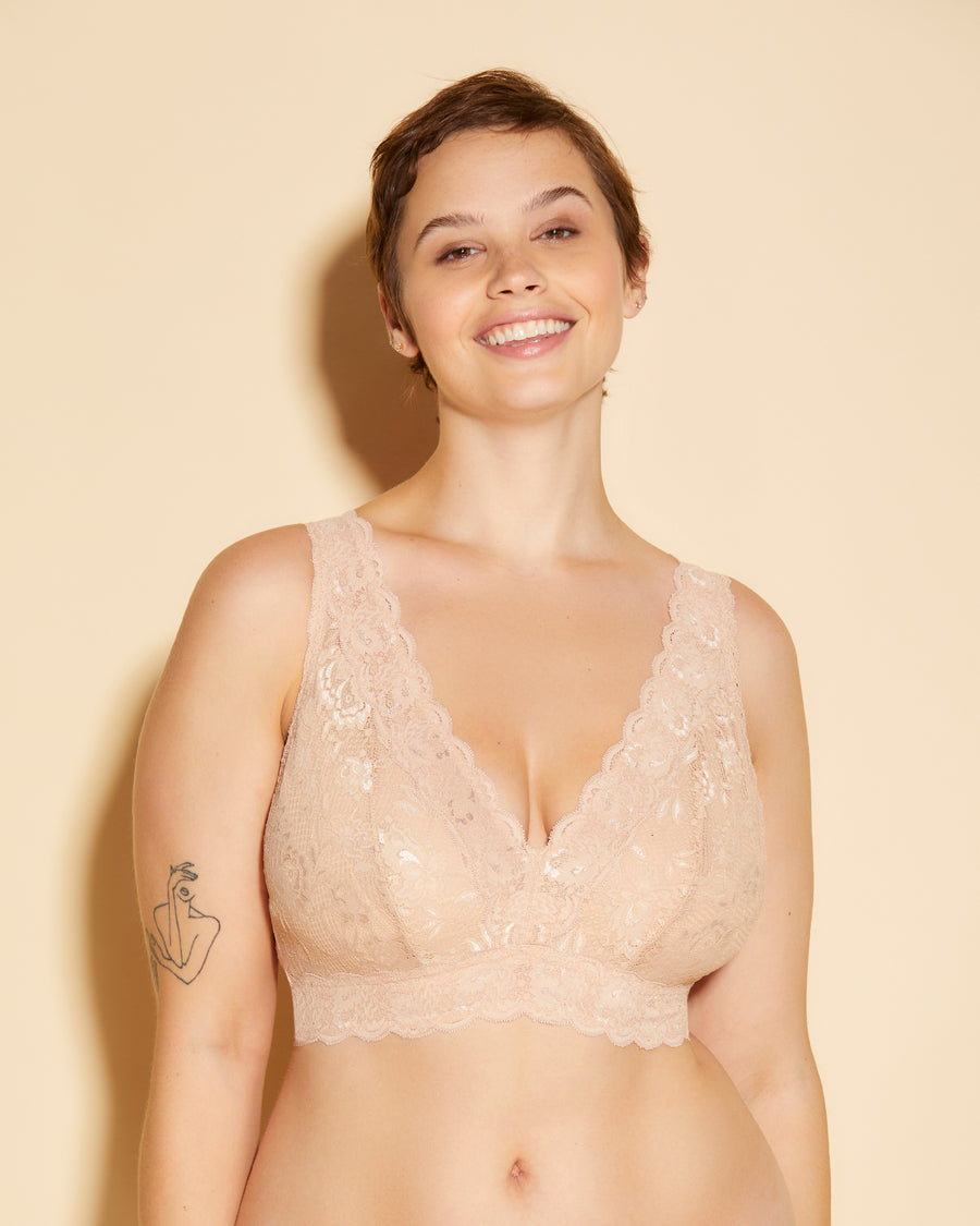 Beige Bralette - Never Say Never Bralette Tipo Top Plungie Super Curvy