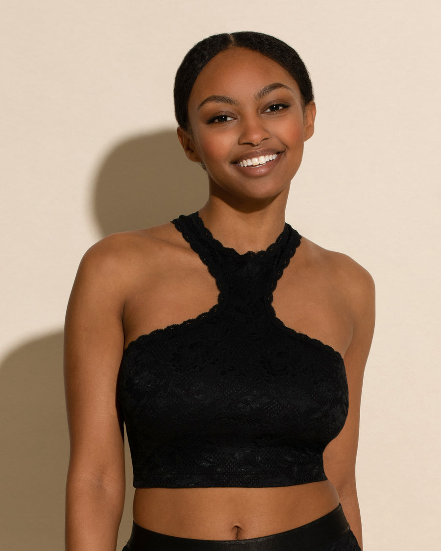 Black Camisole - Never Say Never Halter Cropped Cami