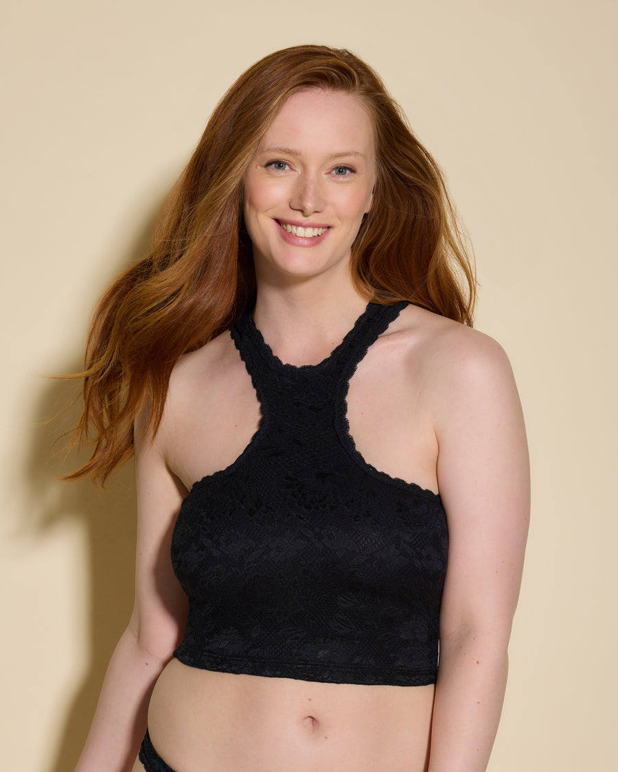 Black Camisole - Never Say Never Curvy Halter Cropped Cami