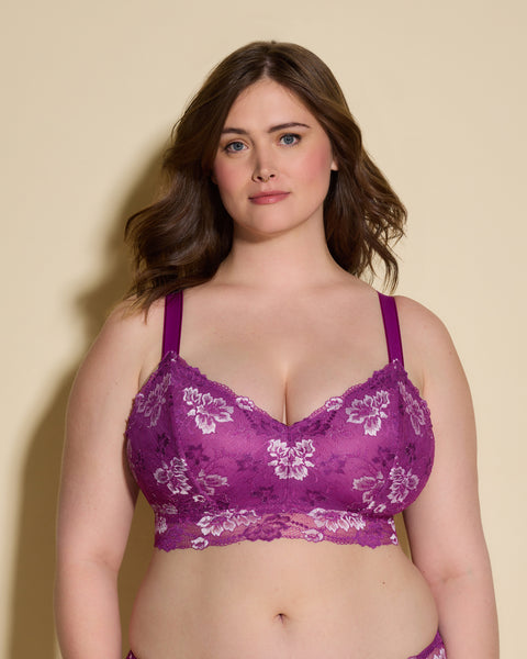 Ladies Underwear Lace Bra Set,Purple,75D